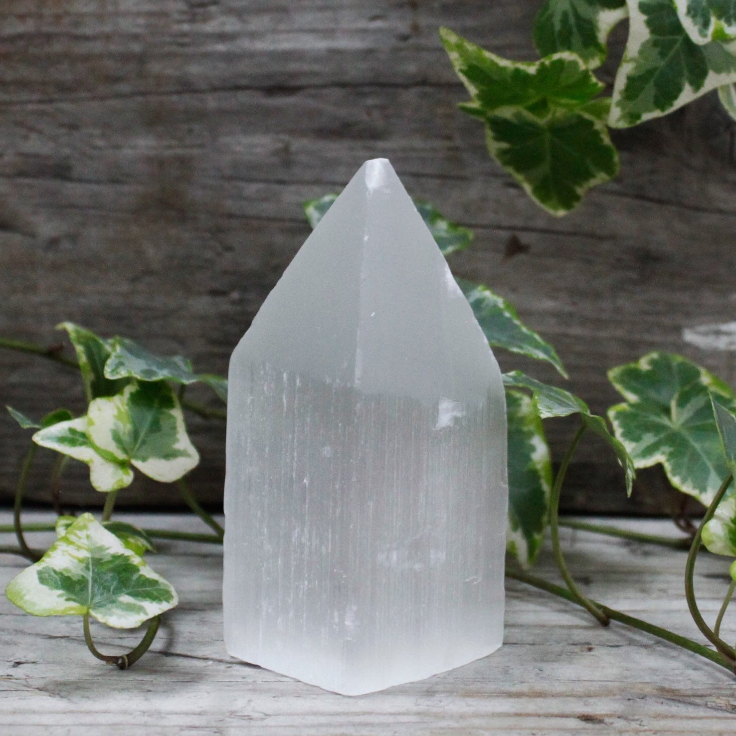 Selenite Pencil Point Tower - 10cm