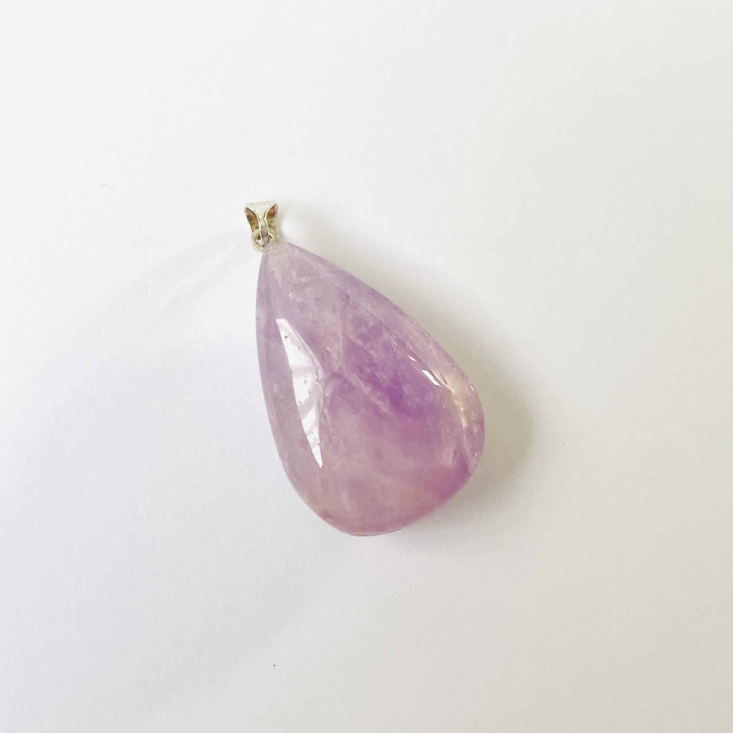 Tear drop shaped Amethyst crystal pendant