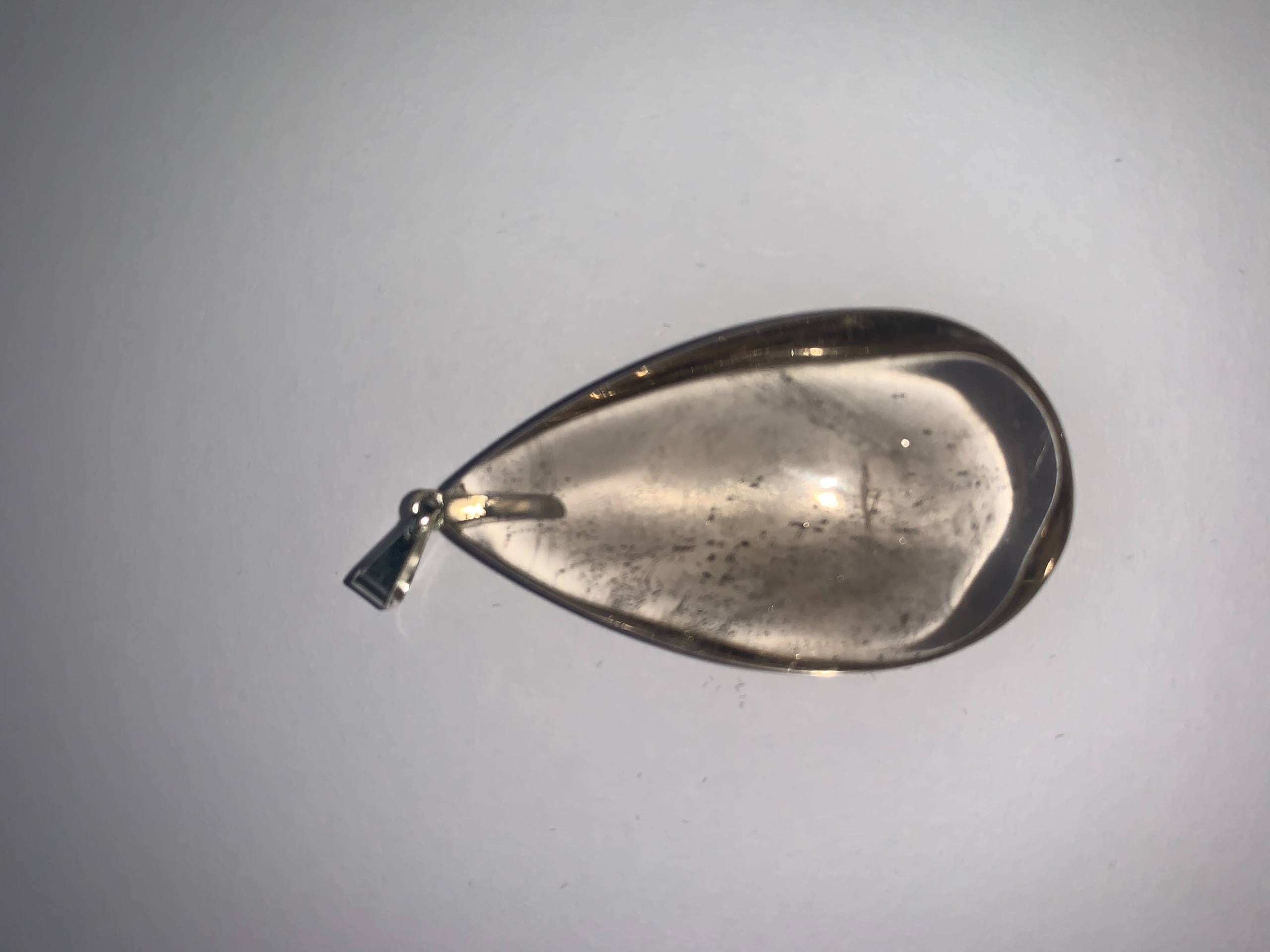 Smoky Quartz Teardrop Pendant - Large