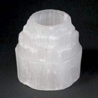 Raw Selenite Mountain Top Tealight Holder