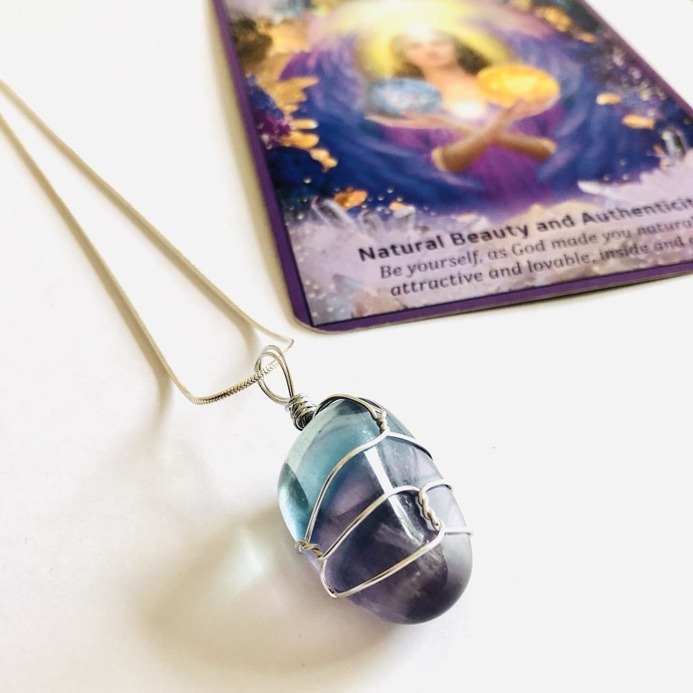 Fluorite Wire Wrapped Necklace