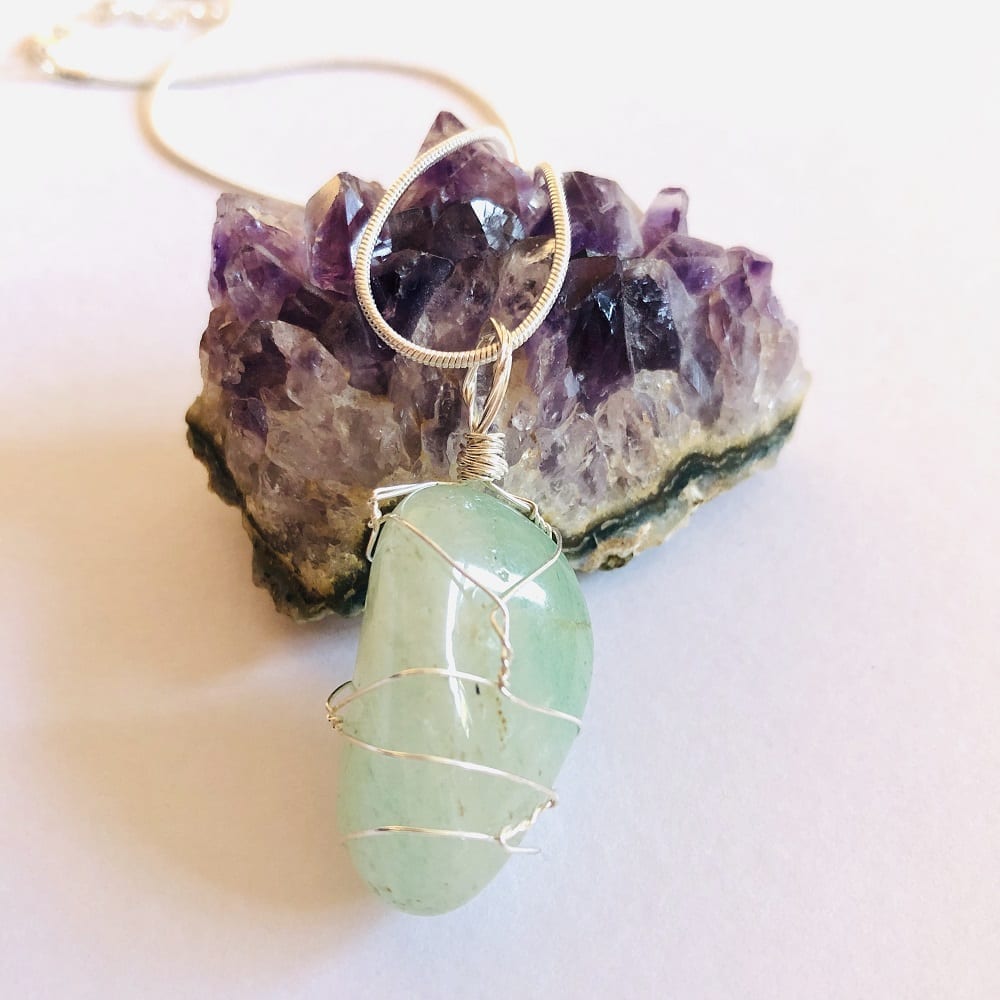 Green Aventurine Wire Wrapped Necklace