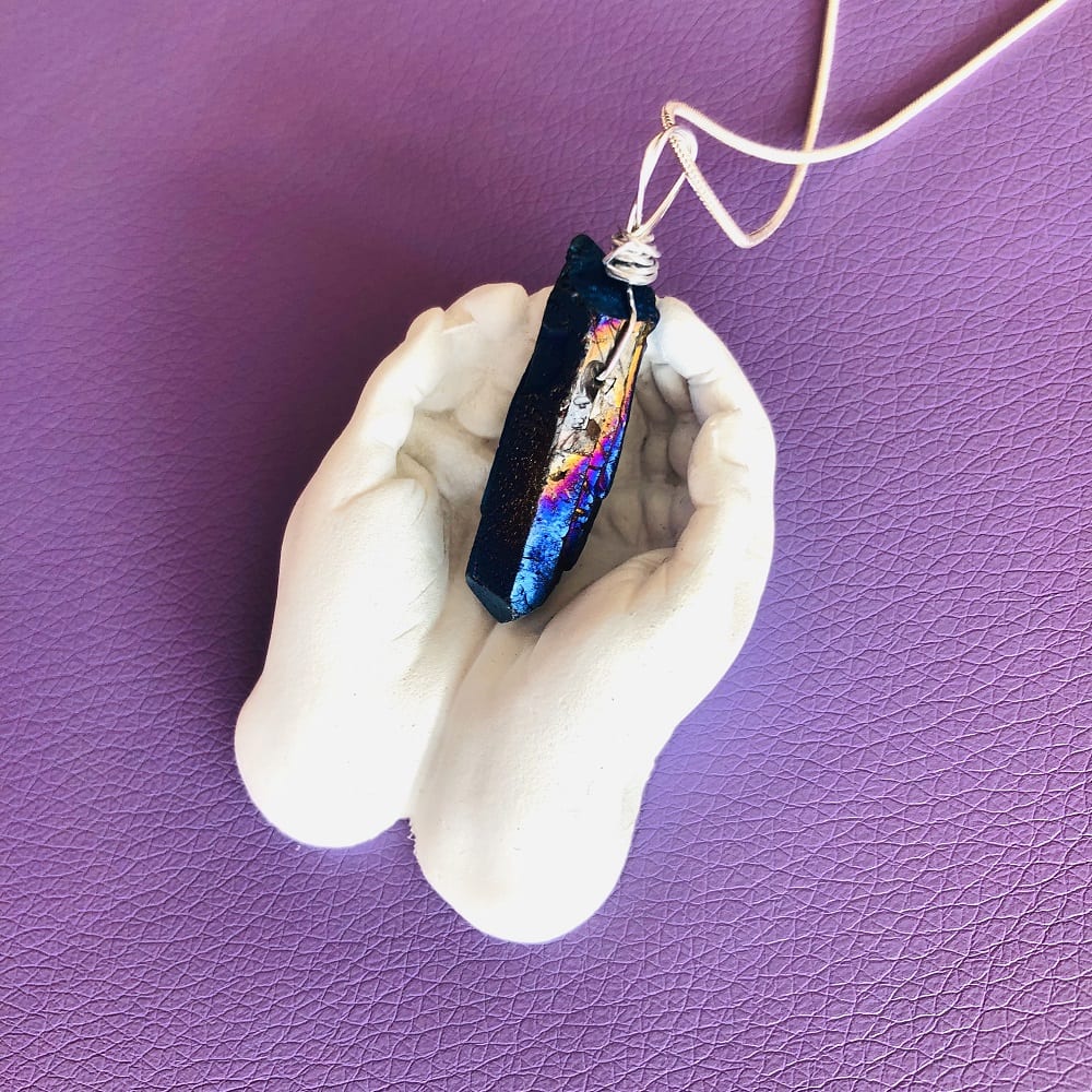 "Midnight" Angel Aura Quartz Necklace - Image 3