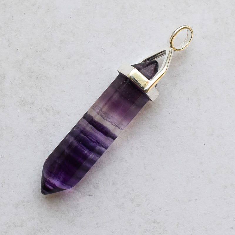 Fluorite- DT Crystal Point Pendant