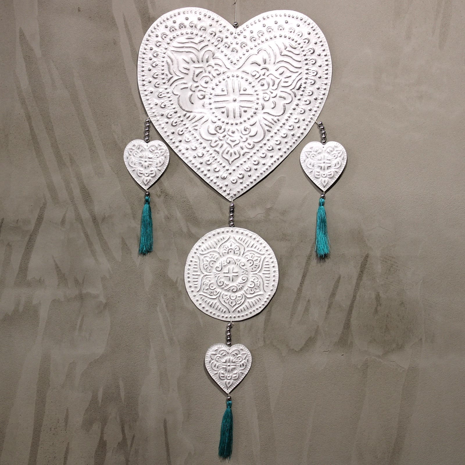 Aluminium Mobile Heart - White