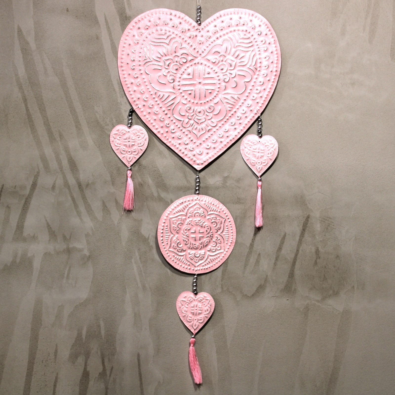 Aluminium Mobile Heart - Pink