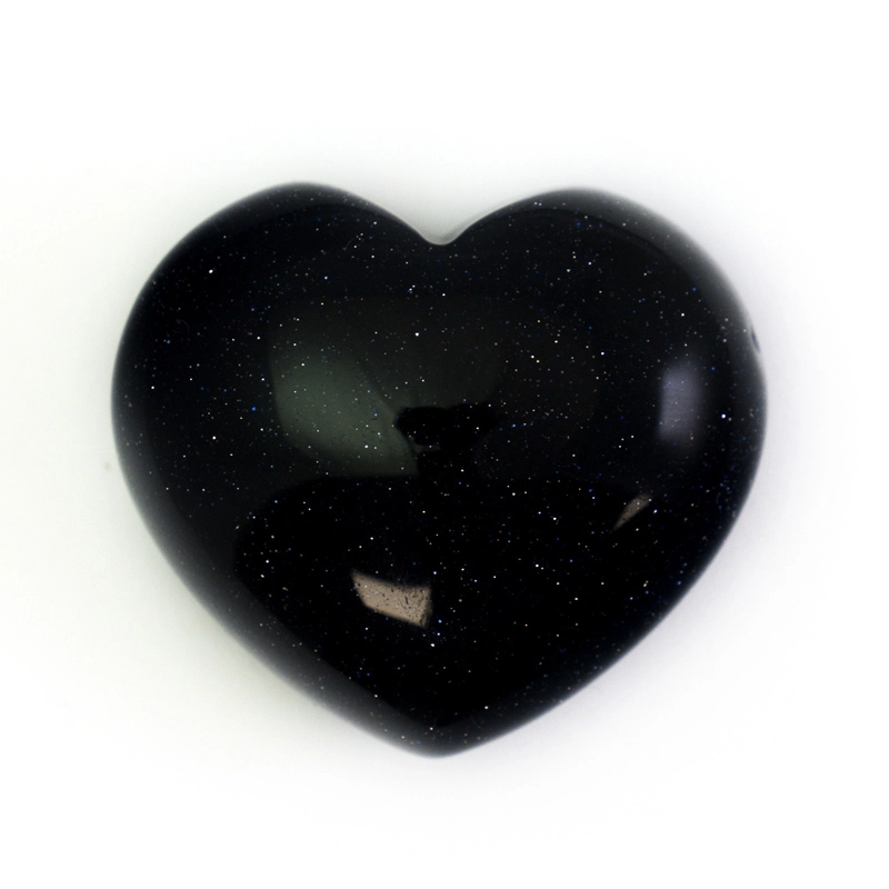 Blue Goldstone Crystal Heart