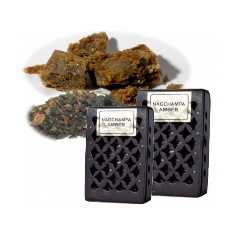 Nag Champa/Amber Incense Resin in Wooden Box