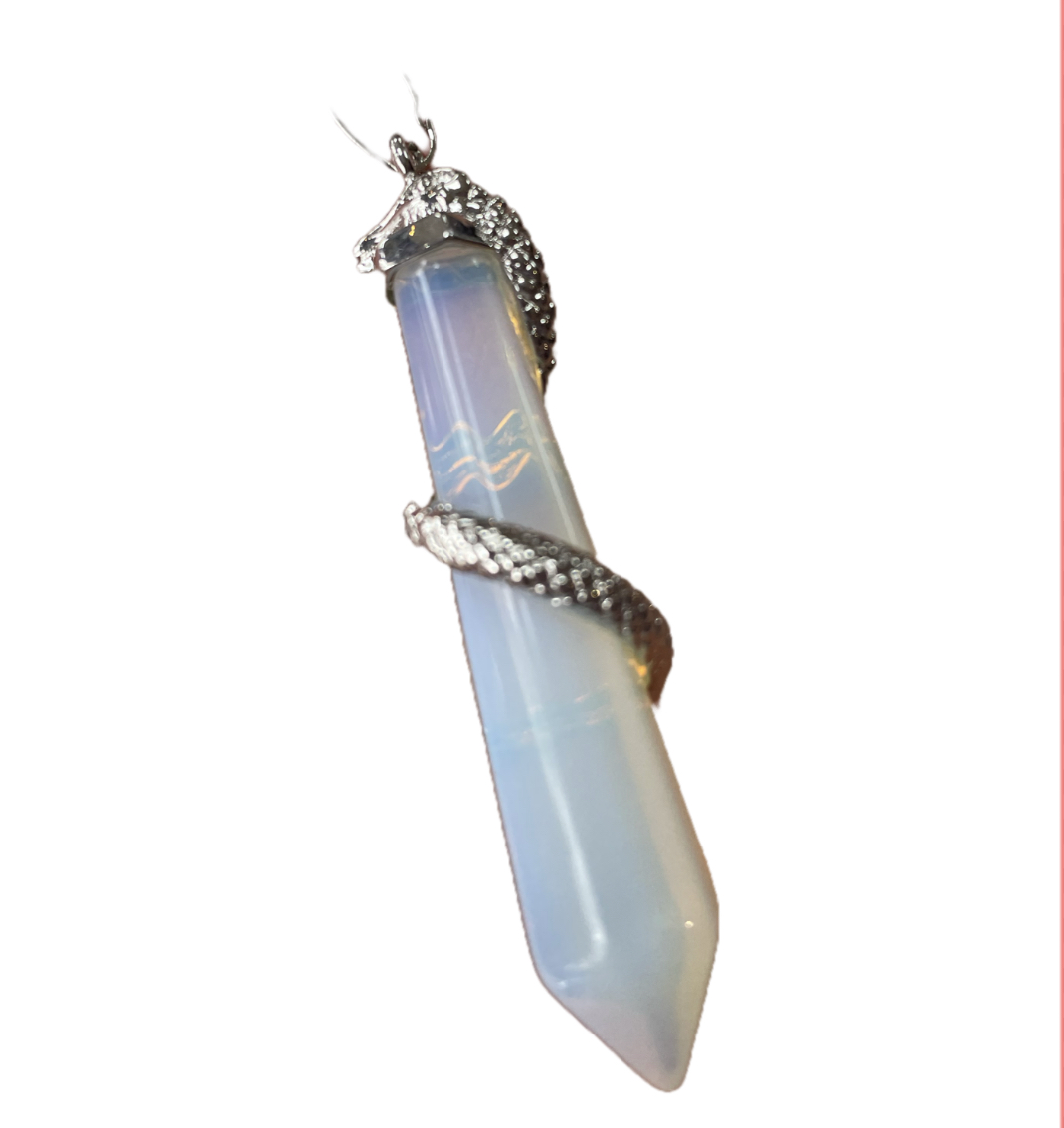 Opalite Point Snake Pendant