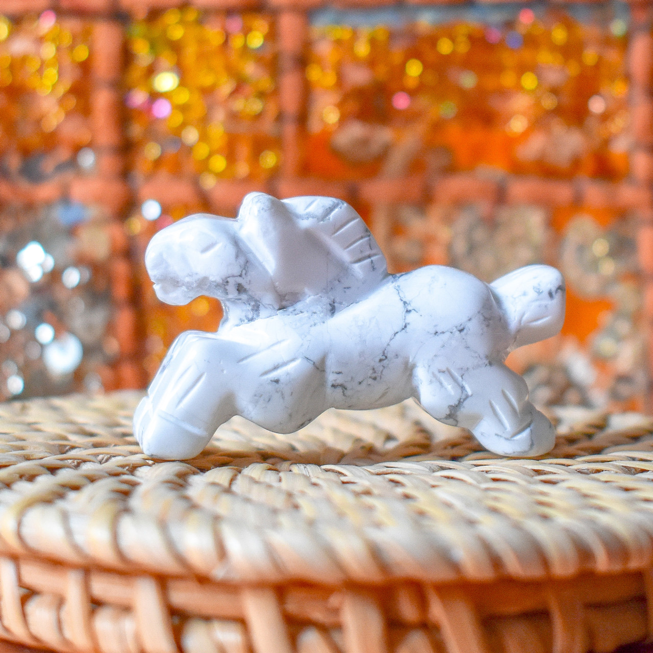 White Howlite Horse