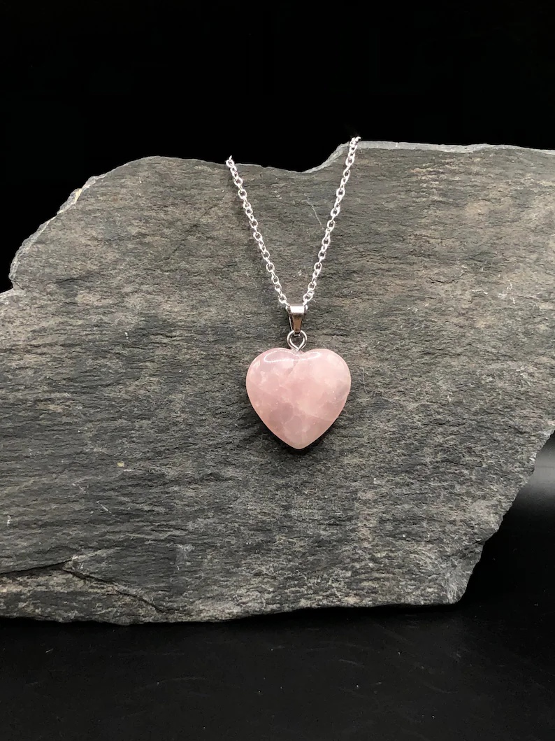 Heart Rose Quartz Pendant