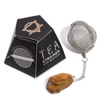 Raw Gemstone Tea Strainer - Gold Tiger's Eye ENERGY