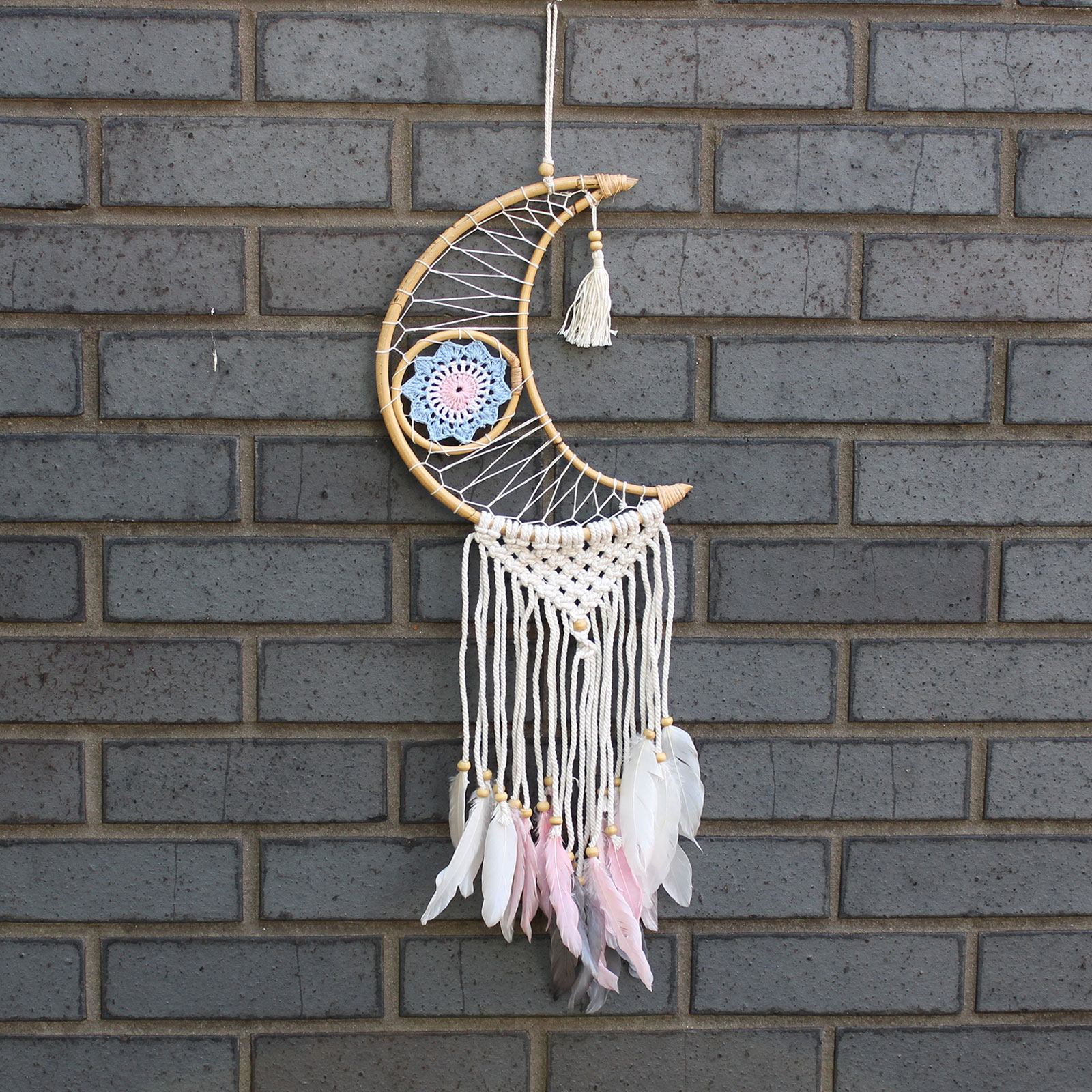 Macrame moon protection dreamcatcher