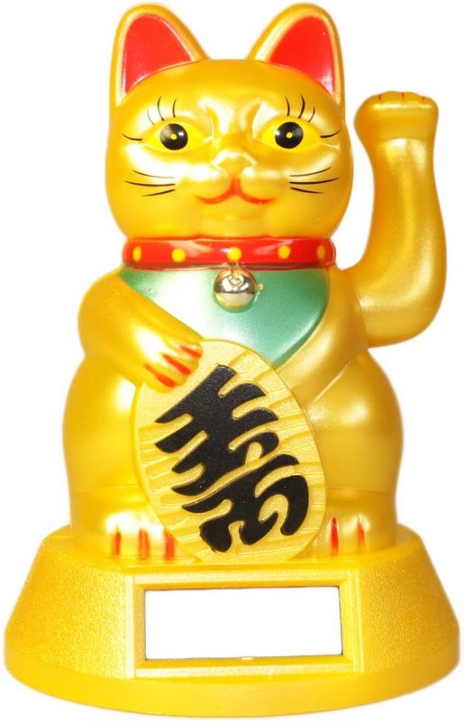 Solar powered money cat