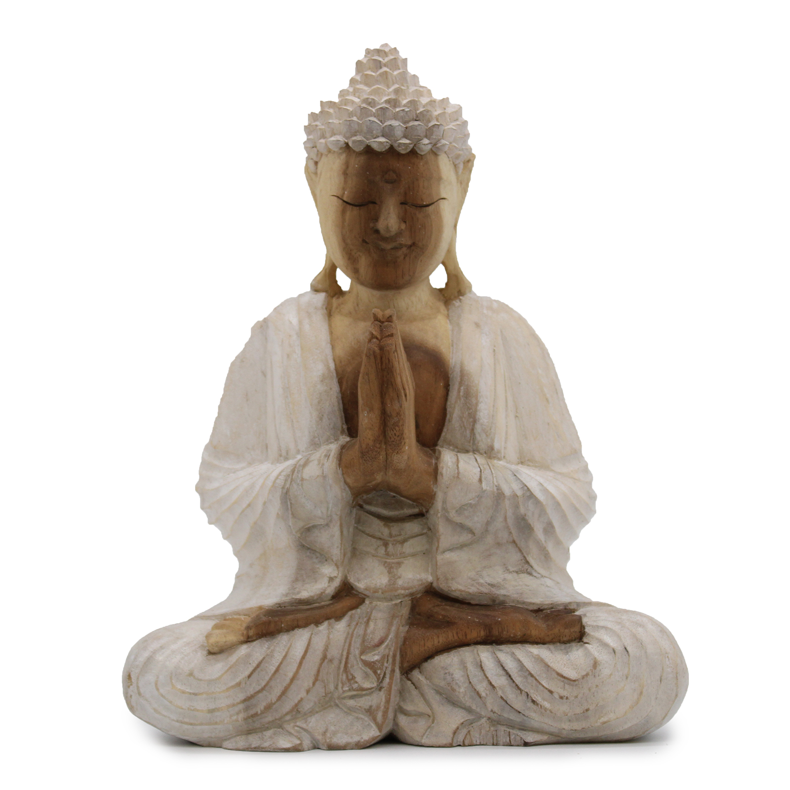 Buddha statue whitewash 30cm