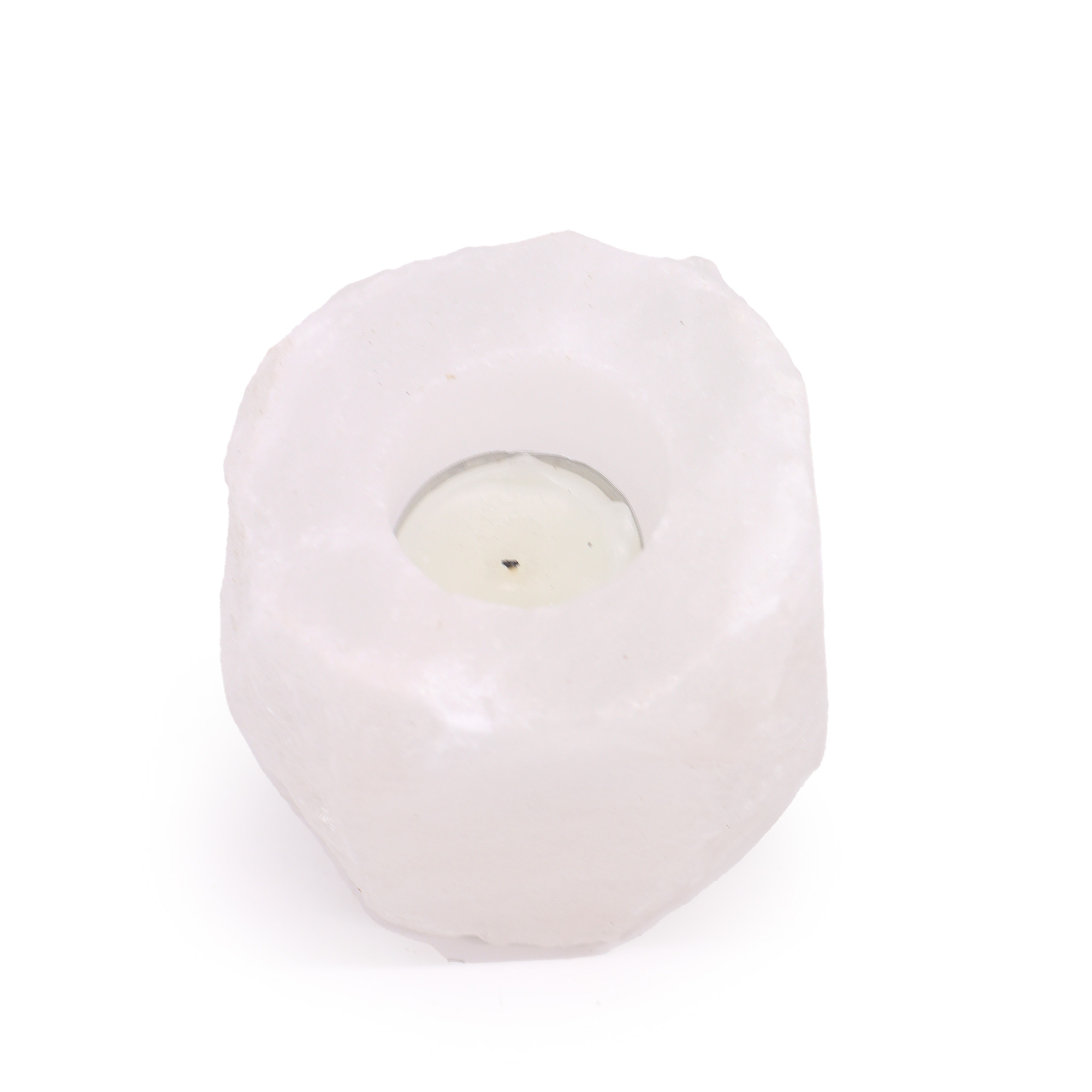 CRYSTAL ROCK HIMALAYAN SALT CANDLE HOLDER