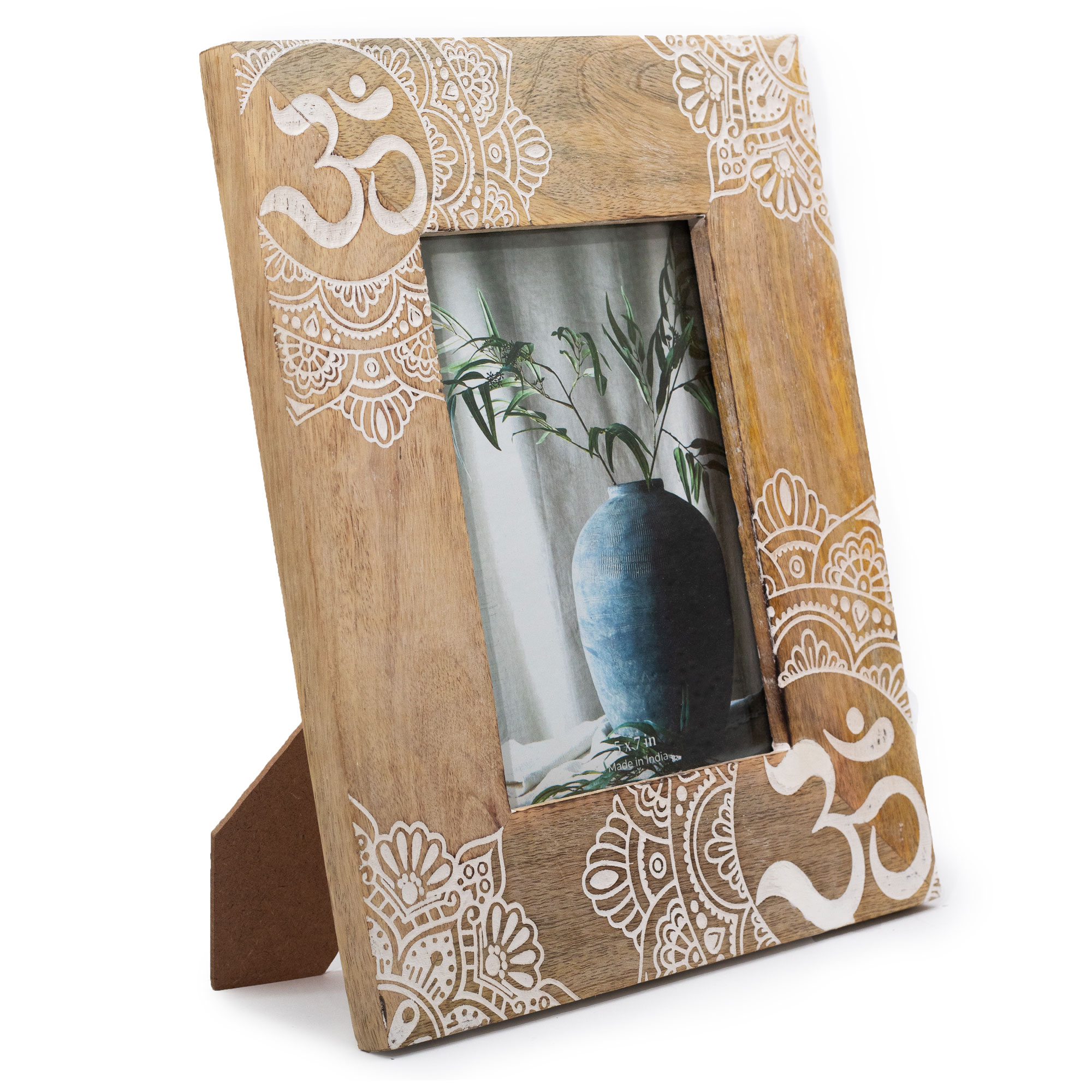 LGE MANGO WOOD PICTURE FRAME MANDALA