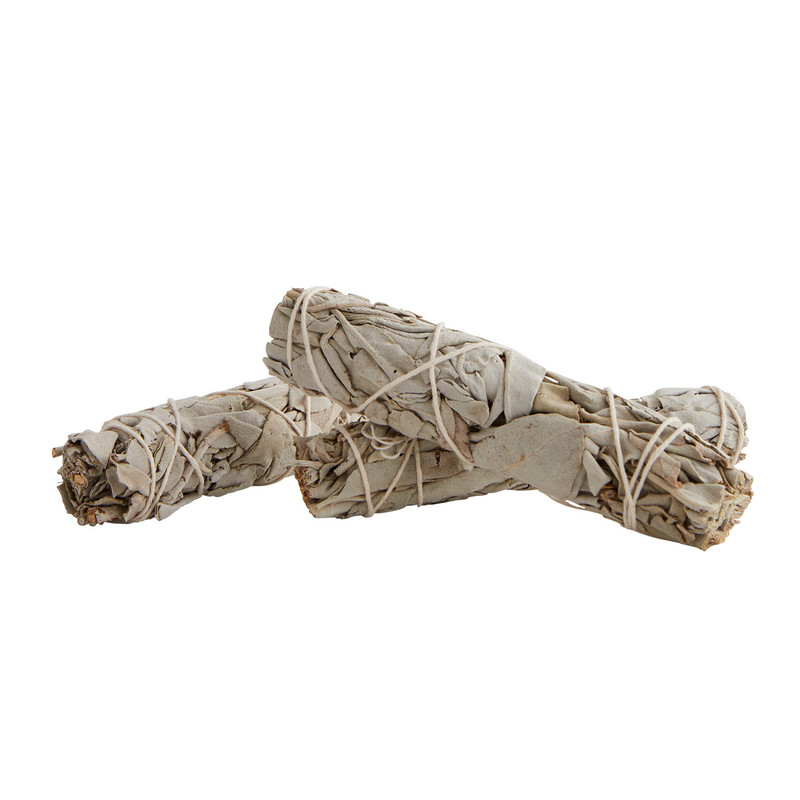 small bundles of white sage, smudge sticks